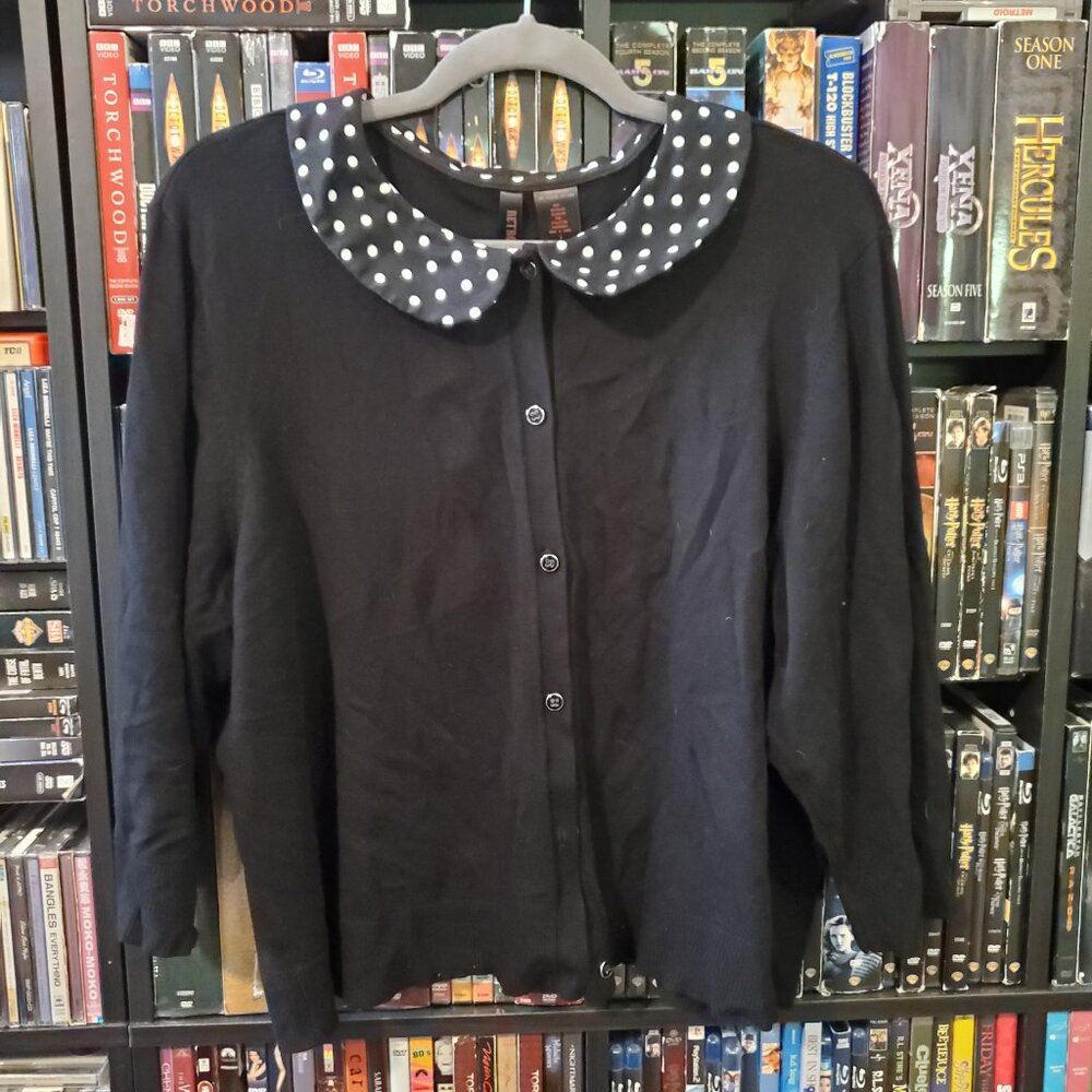 Retro Chic by Torrid pin up rockabilly sailor blouse w. Polka Dot Collar 3X